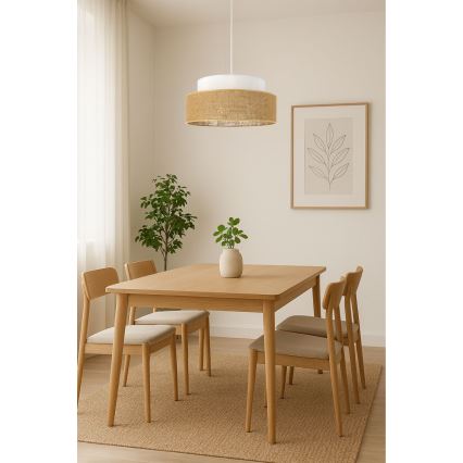 Luster na sajli BOHO 1xE27/60W/230V bijela/bež