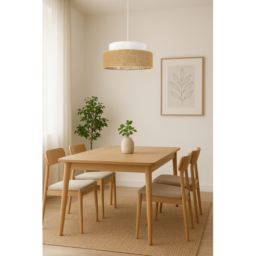 Luster na sajli BOHO 1xE27/60W/230V bijela/bež