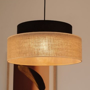 Luster na sajli BOHO 1xE27/60W/230V crna/bež