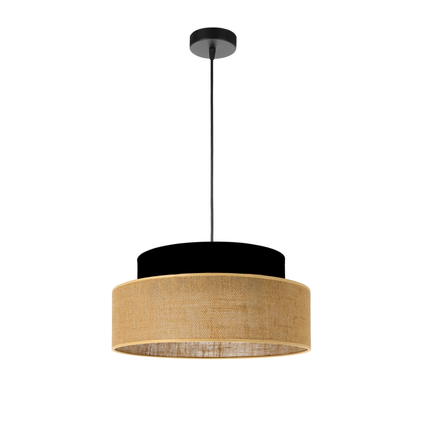 Luster na sajli BOHO 1xE27/60W/230V crna/bež