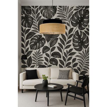 Luster na sajli BOHO 1xE27/60W/230V crna/bež