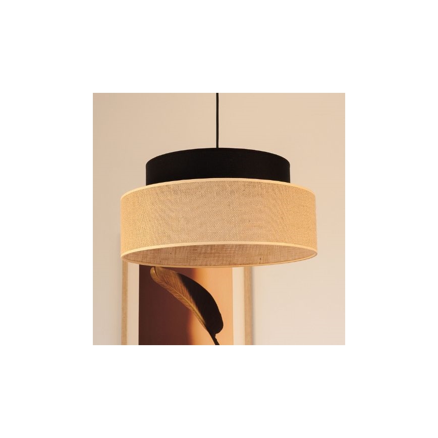 Luster na sajli BOHO 1xE27/60W/230V crna/bež