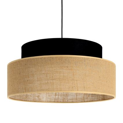 Luster na sajli BOHO 1xE27/60W/230V crna/bež