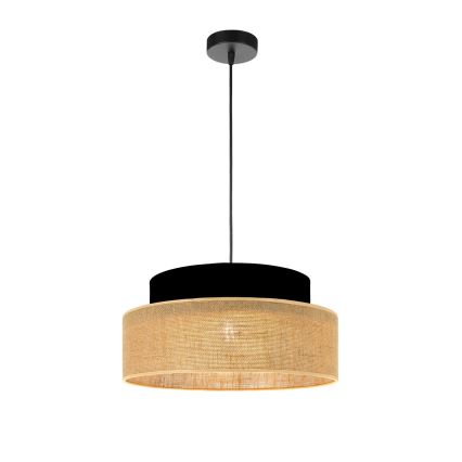 Luster na sajli BOHO 1xE27/60W/230V crna/bež
