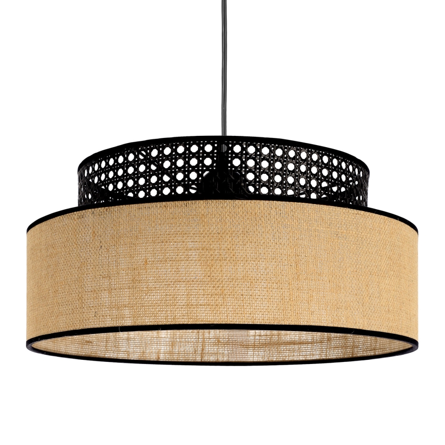 Luster na sajli BOHO 1xE27/60W/230V crna/ratan