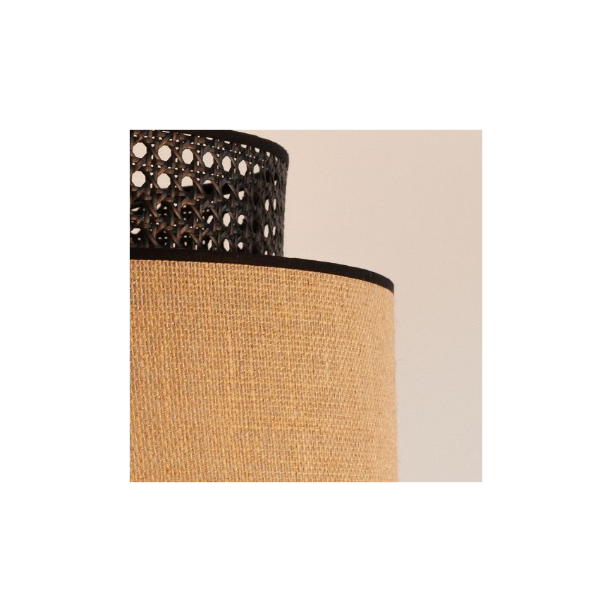 Luster na sajli BOHO 1xE27/60W/230V crna/ratan