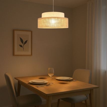 Luster na sajli BOHO 1xE27/60W/230V krem/bež
