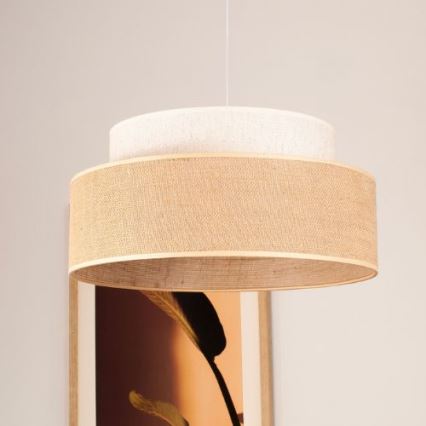 Luster na sajli BOHO 1xE27/60W/230V krem/bež
