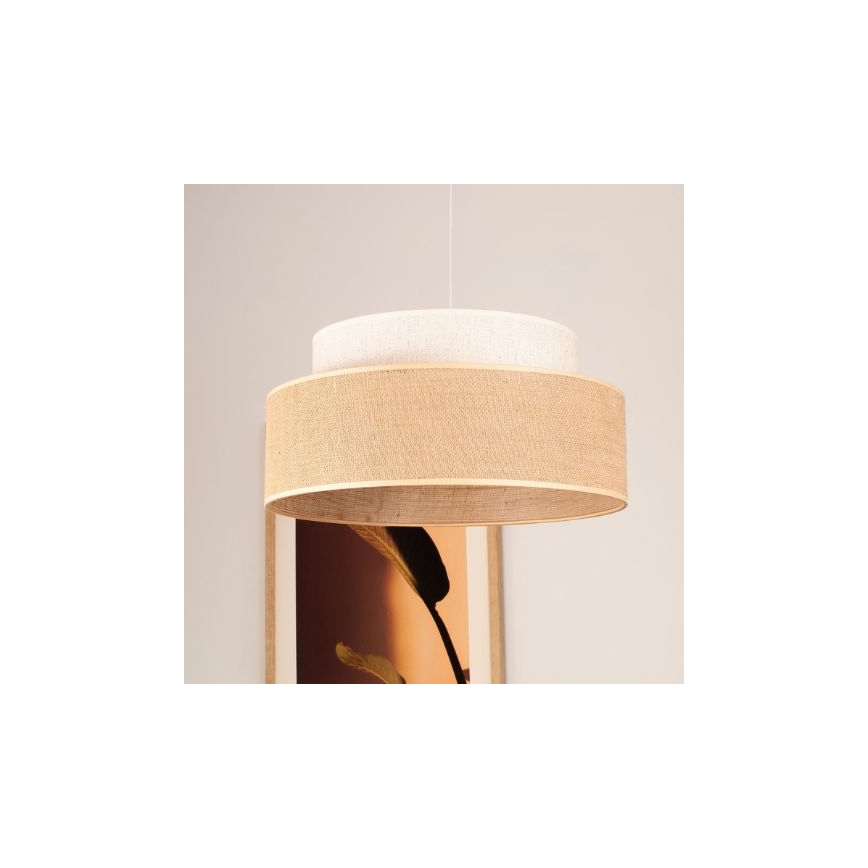 Luster na sajli BOHO 1xE27/60W/230V krem/bež