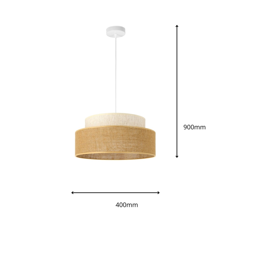 Luster na sajli BOHO 1xE27/60W/230V krem/bež