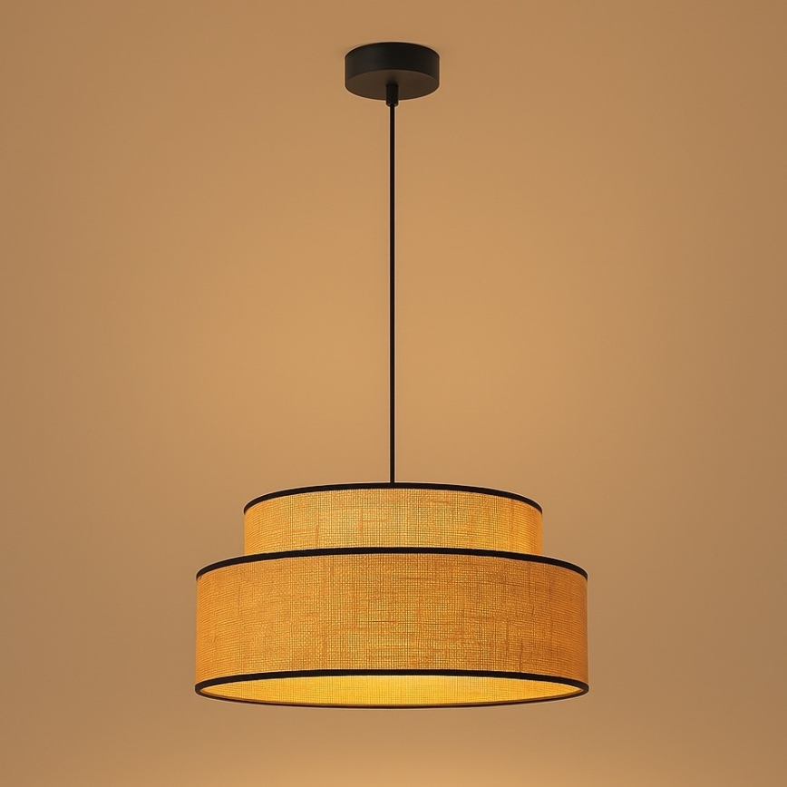 Luster na sajli BOHO 1xE27/60W/230V pr. 40 cm bež