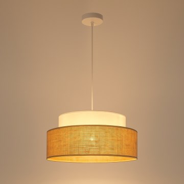 Luster na sajli BOHO 1xE27/60W/230V pr. 40 cm bijela/bež