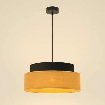 Luster na sajli BOHO 1xE27/60W/230V pr. 40 cm crna/bež