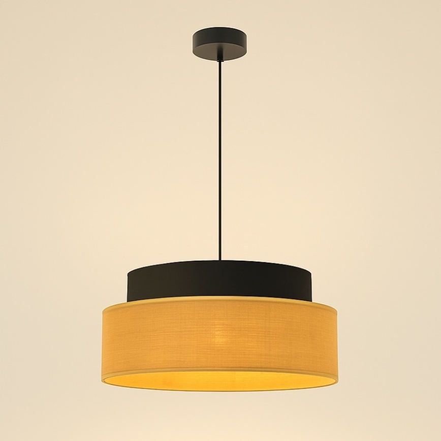 Luster na sajli BOHO 1xE27/60W/230V pr. 40 cm crna/bež
