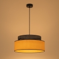 Luster na sajli BOHO 1xE27/60W/230V pr. 40 cm crna/ratan