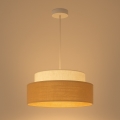 Luster na sajli BOHO 1xE27/60W/230V pr. 40 cm krem/bež