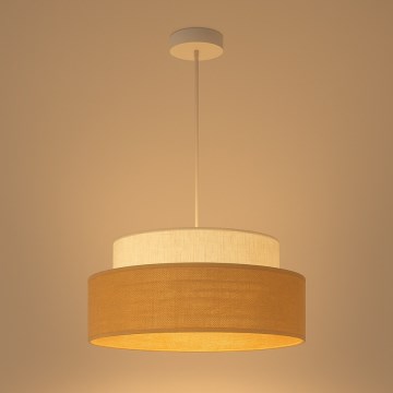 Luster na sajli BOHO 1xE27/60W/230V pr. 40 cm krem/bež