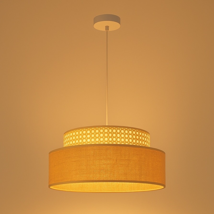 Luster na sajli BOHO 1xE27/60W/230V pr. 40 cm ratan