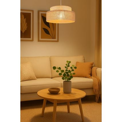 Luster na sajli BOHO 1xE27/60W/230V ratan