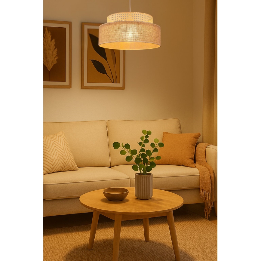 Luster na sajli BOHO 1xE27/60W/230V ratan