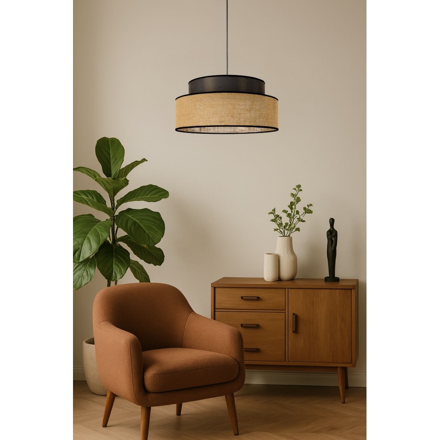 Luster na sajli BOHO 1xE27/60W/230V smeđa/bež