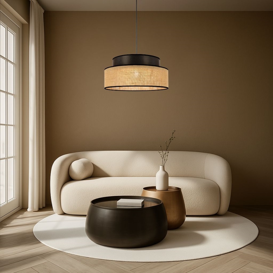 Luster na sajli BOHO 1xE27/60W/230V smeđa/bež