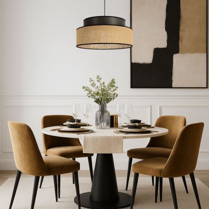 Luster na sajli BOHO 1xE27/60W/230V smeđa/bež