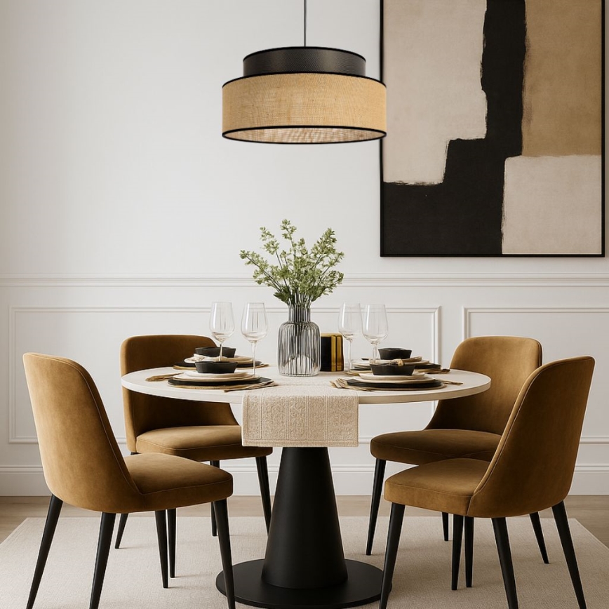 Luster na sajli BOHO 1xE27/60W/230V smeđa/bež