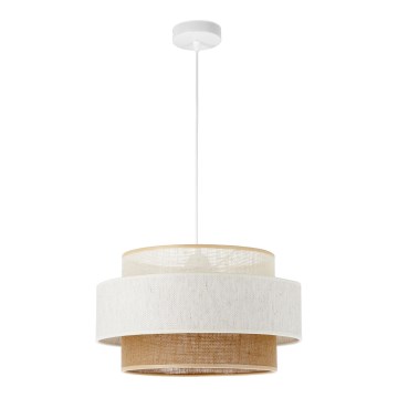 Luster na sajli BOHO 1xE27/60W/230V Ø 40 cm bijela/juta