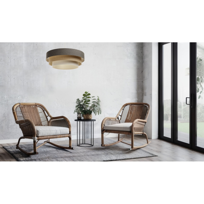 Luster na sajli BOHO TRINITI 1xE27/60W/230V siva/bež/krem