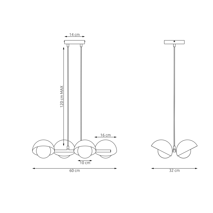 Luster na sajli BOOM 4xG9/8W/230V bijela