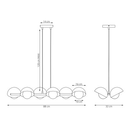 Luster na sajli BOOM 6xG9/8W/230V bež