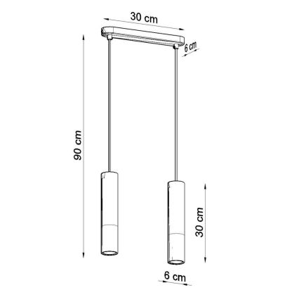 Luster na sajli BORGIO 2xGU10/40W/230V