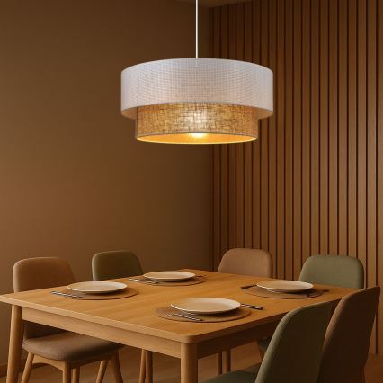 Luster na sajli BORHO 1xE27/60W/230V bijela/juta