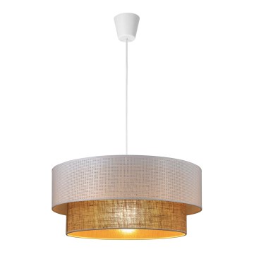 Luster na sajli BORHO 1xE27/60W/230V promjer 40 cm bijela/juta