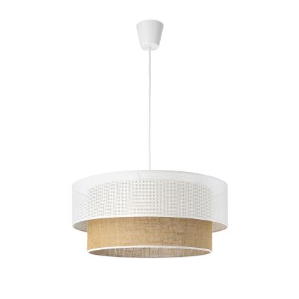 Luster na sajli BORHO 1xE27/60W/230V promjer 40 cm bijela/juta