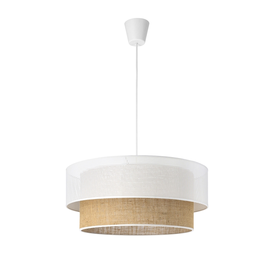 Luster na sajli BORHO 1xE27/60W/230V promjer 40 cm bijela/juta