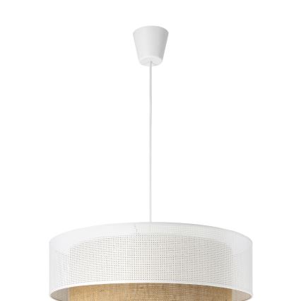 Luster na sajli BORHO 1xE27/60W/230V promjer 40 cm bijela/juta