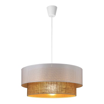 Luster na sajli BORHO 1xE27/60W/230V Ø 50 cm bijela/juta