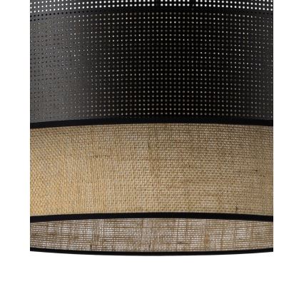 Luster na sajli BORHO 1xE27/60W/230V Ø 50 cm crna/juta