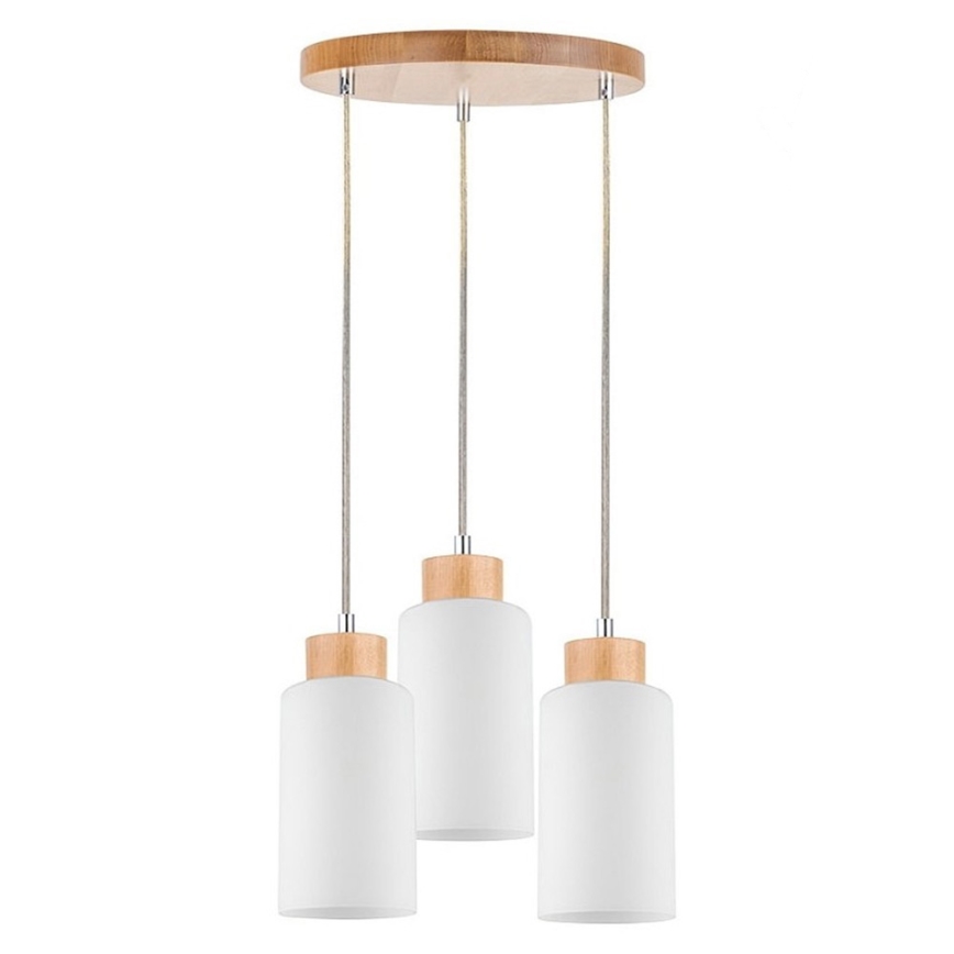 Luster na sajli BOSCO 3xE27/60W/230V breza