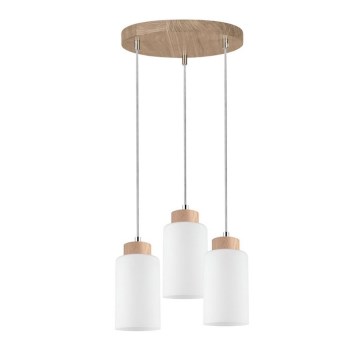 Luster na sajli BOSCO 3xE27/60W/230V hrast