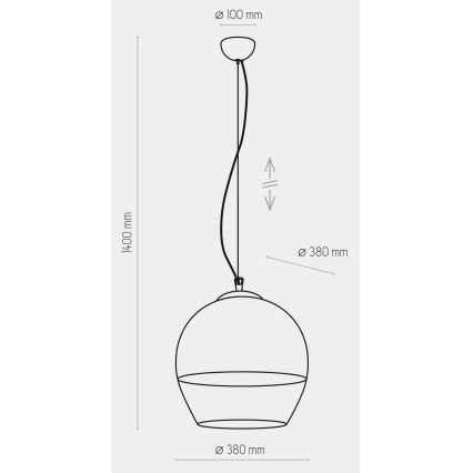 Luster na sajli BOULETTE 1xE27/60W/230V zlatna