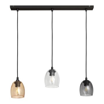 Luster na sajli BRILLANT 3xE27/15W/230V bež/prozirna/siva