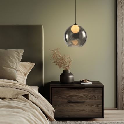 Luster na sajli BRIN 1xG9/15W/230V crna s dimnim efektom