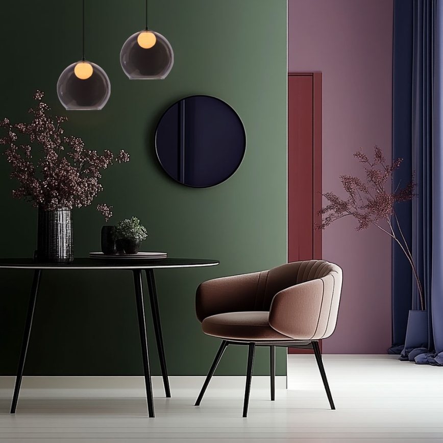 Luster na sajli BRIN 1xG9/15W/230V crna s dimnim efektom