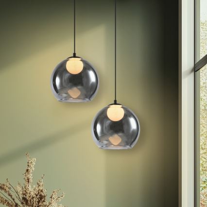 Luster na sajli BRIN 1xG9/15W/230V crna s dimnim efektom