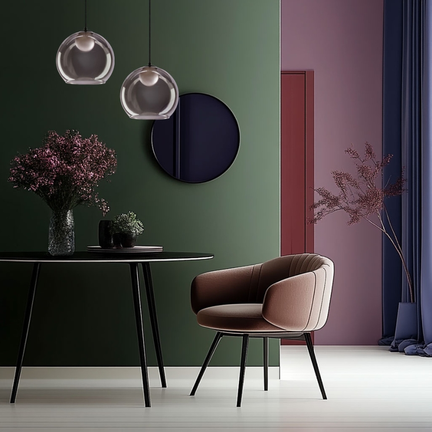 Luster na sajli BRIN 1xG9/15W/230V crna s dimnim efektom