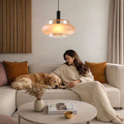 Luster na sajli BRIZI 1xE27/40W/230V bež/dimljeno