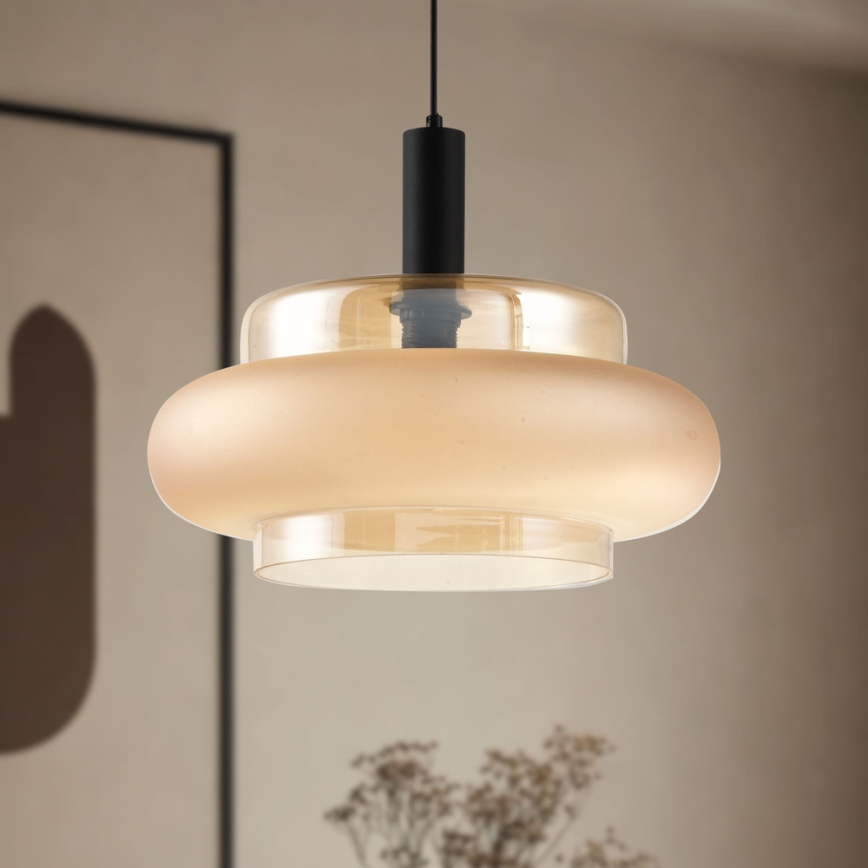 Luster na sajli BRIZI 1xE27/40W/230V bež/dimljeno